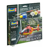 REVELL - Model Set 1:72 - Skill 4, 75pcs, Helicopter EC135 Air Glaciers, 64986