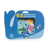 DJECO - Αυτοκόλλητα Μεγάλα BABY 62pcs *Sea Animals*, 00057