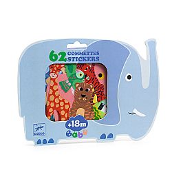 DJECO - Αυτοκόλλητα Μεγάλα BABY 62pcs *Safari Animals*, 00059