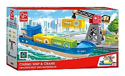 HAPE - Ξύλινο Cargo Πλοίο & Γερανός, e3792