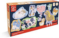 HAPE - Ξύλινο Παζλ 2,3,4,5,6τεμ *Farmyard Friends*, e1648